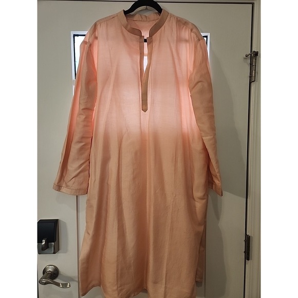 Men Kurta Set - White Pink & Golden Kurta &‎ Churidar w/Embroidered Nehru Jacket - Picture 3 of 6